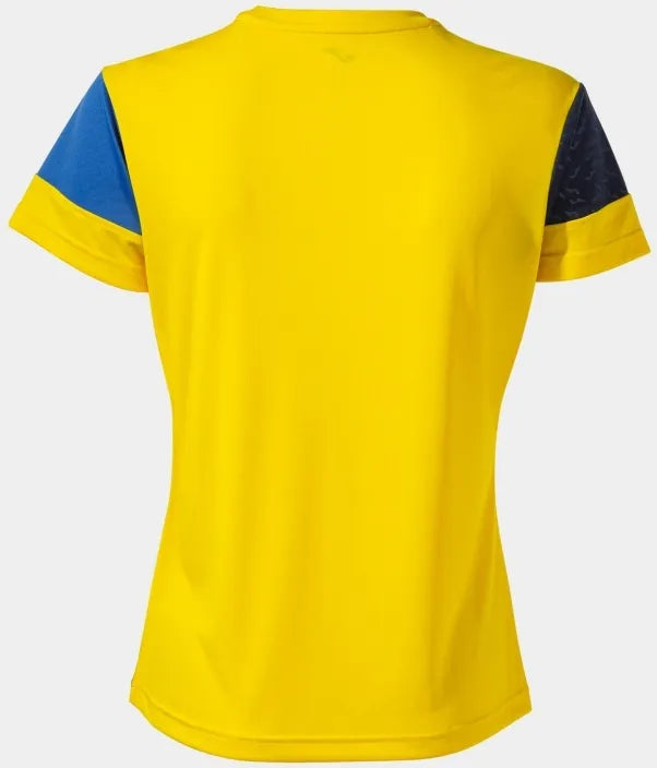 Camiseta feminina joma camiseta manga amarelo-amarelo real/azul xl