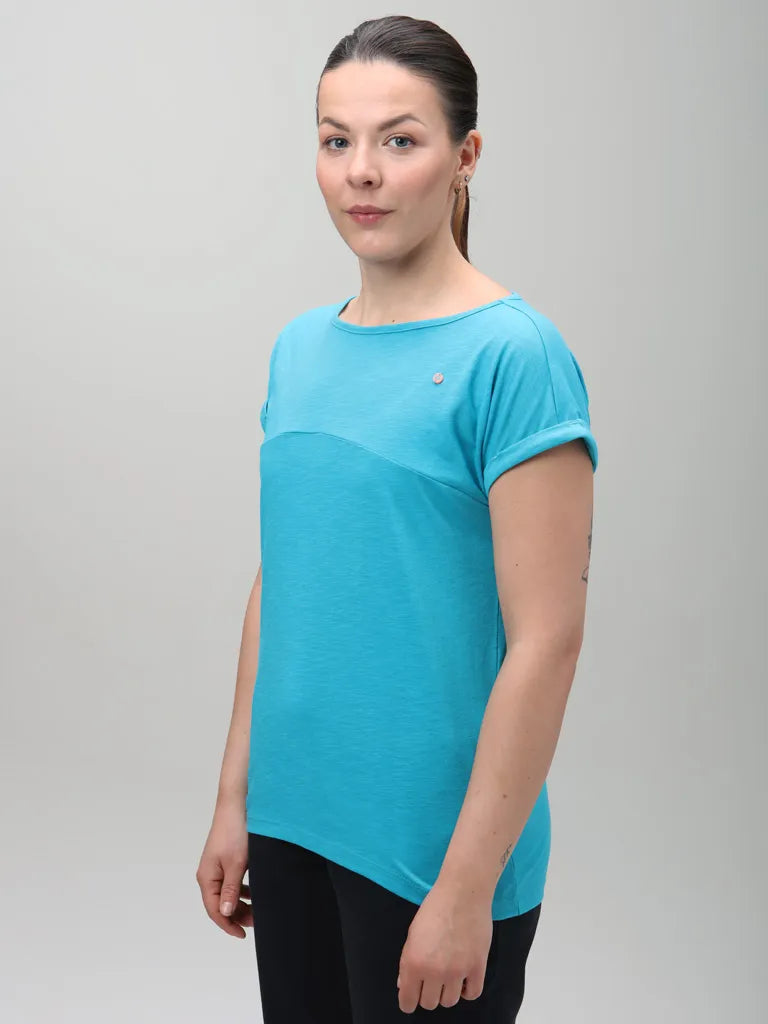 Women's t-shirt oap bavekarka turquoise turquoise - L