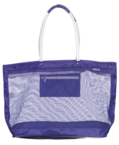 Beco Beach Bag | Nylon | Mesh | With Zipper | 48x40x23 Cm | Purple