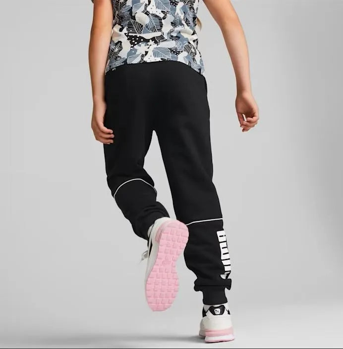 Kinder-Trainingsanzug Puma Power Colorblock Pant Jr Schwarz