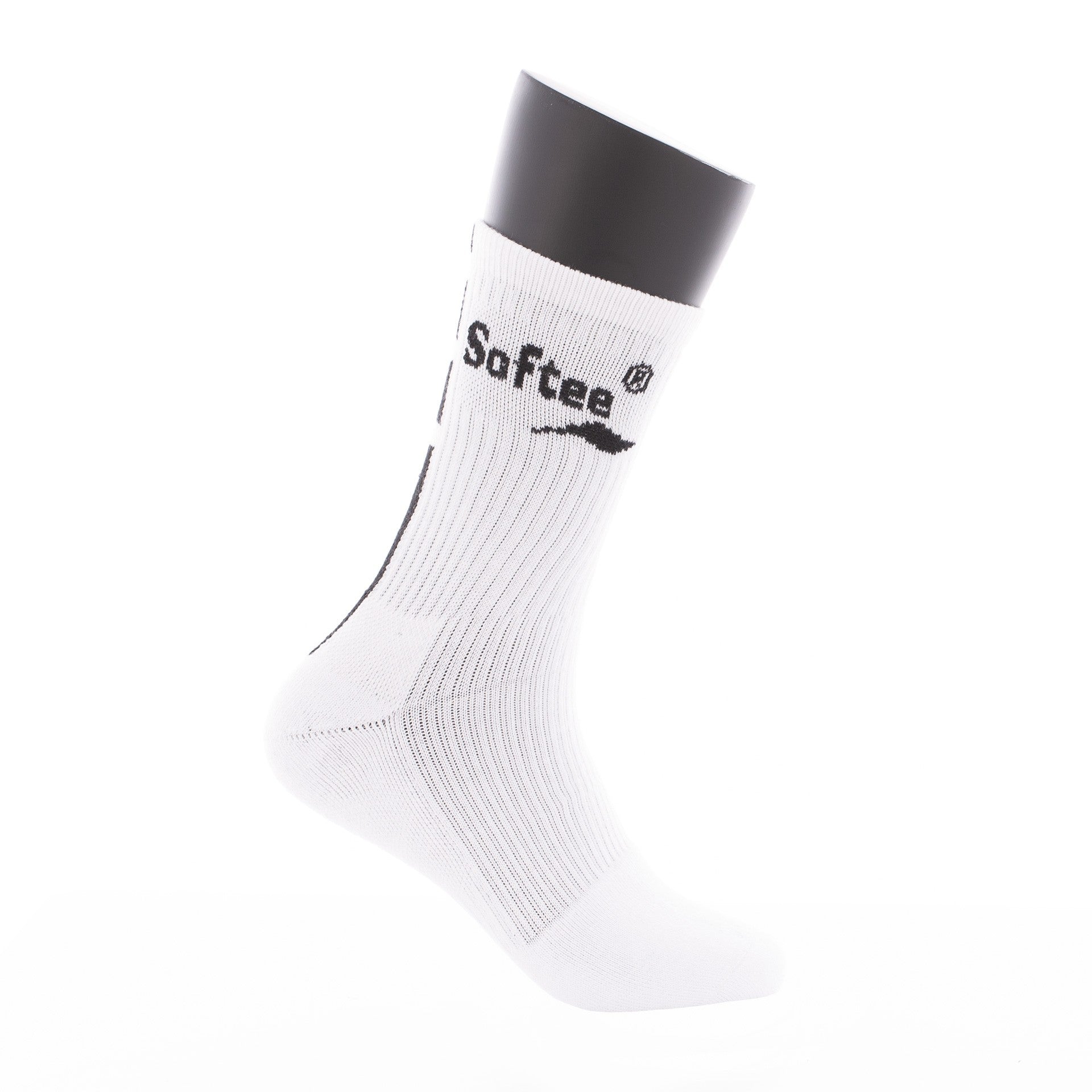 Calcetines Media Pierna Softee Premium Blanco/Negro 35-38
