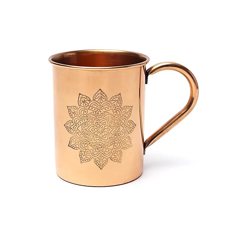 Copper Mug Mandala Etched - ±450 Ml
