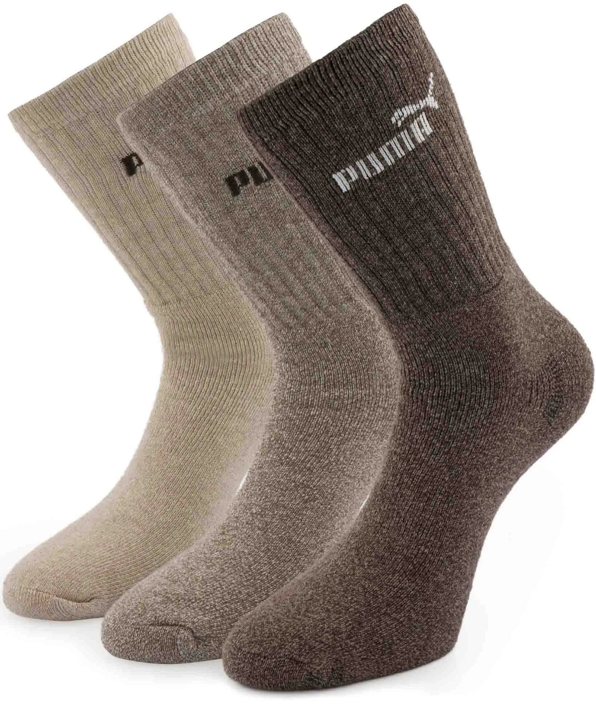 Puma Crew Sock 3p Sokker Brun 35-38