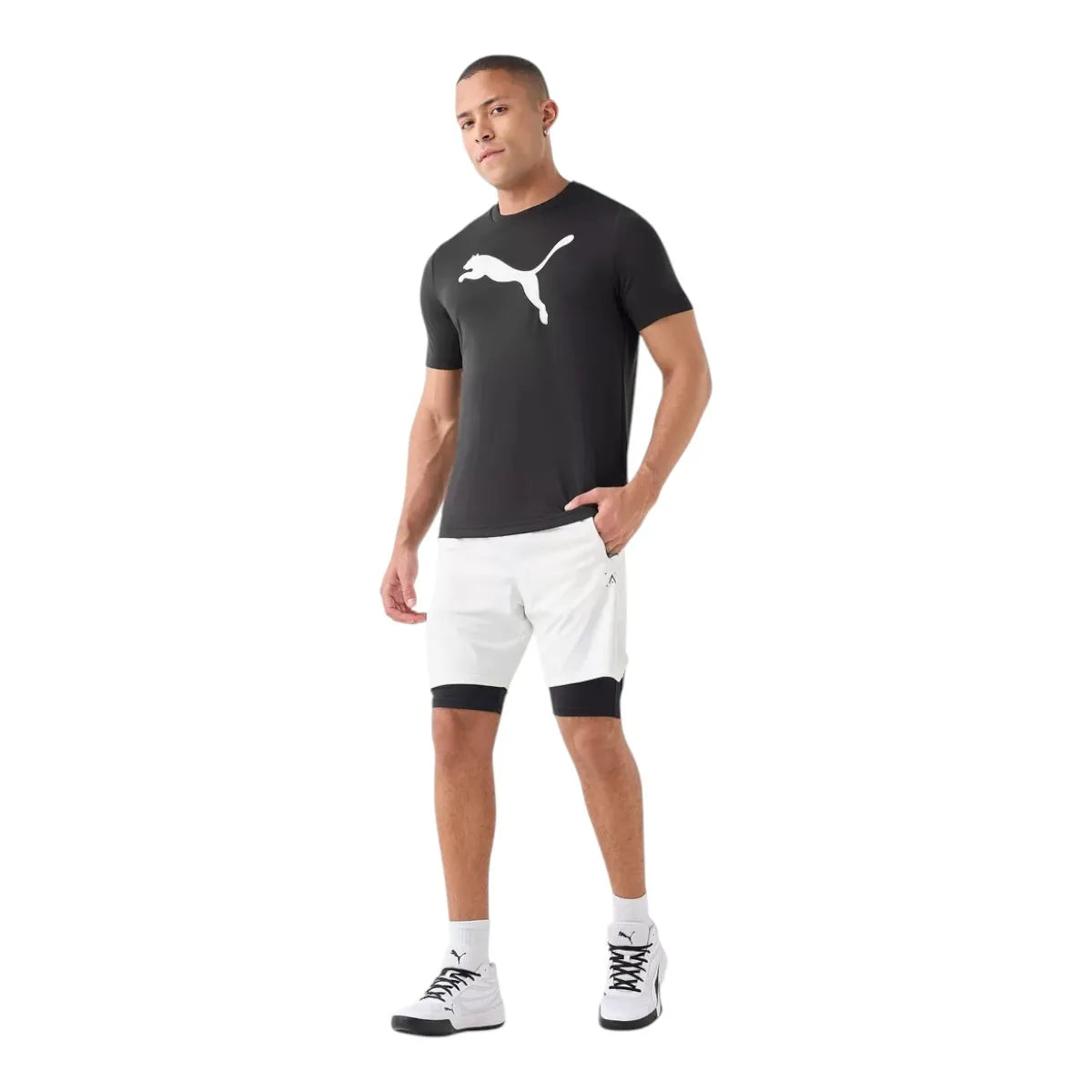 Tricou Puma Ess Poly negru pentru bărbați