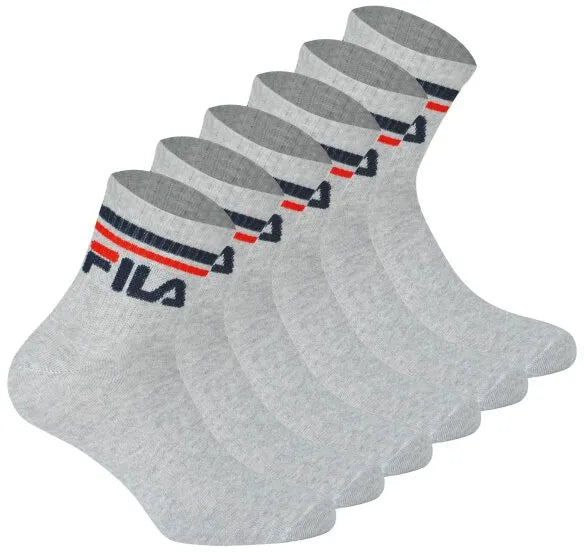 Fila Quarter Sokken 6-Pack Uni Grijs Grijs 39-42