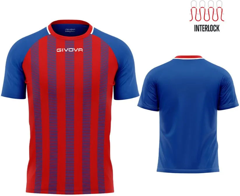 Sportshirt Givova Rugby Royal-rood Rood