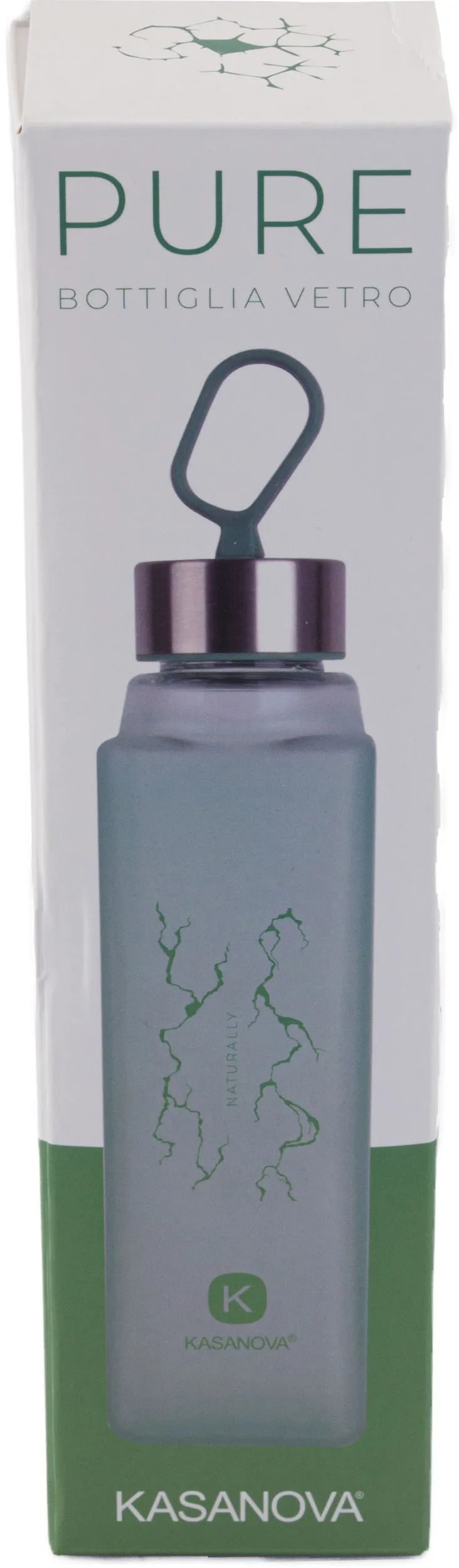 Garrafa kasanova pure bottiglia 420ml verde azulado