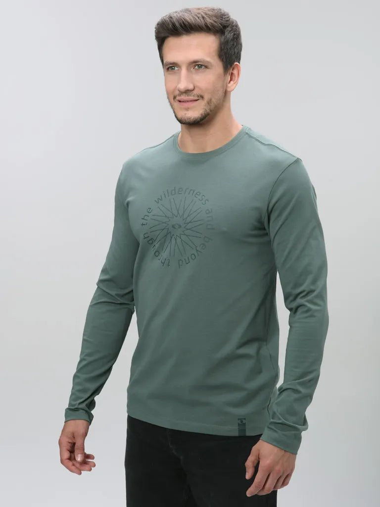 T-shirt a maniche lunghe da uomo Loap Alborg Verde