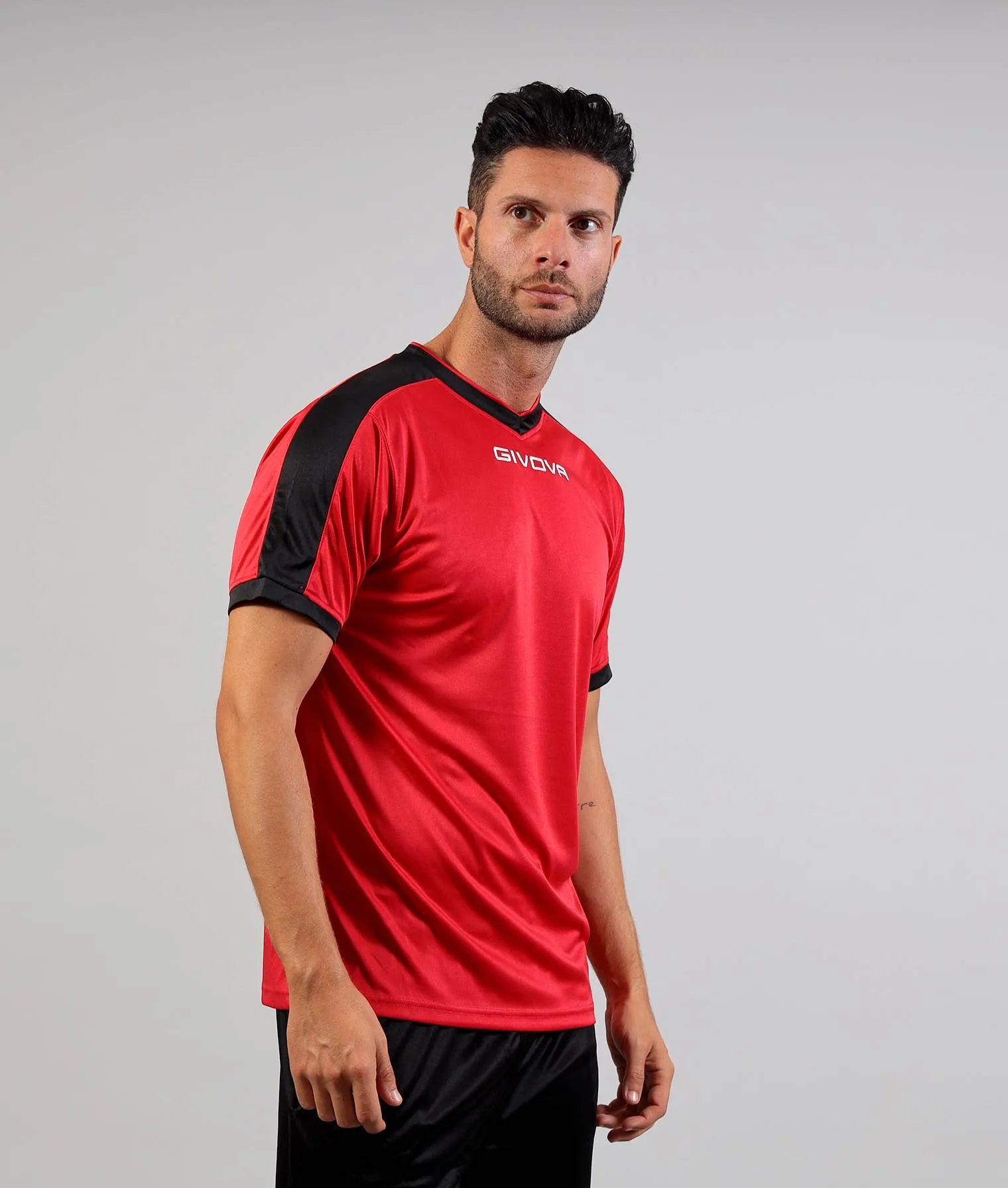T-shirt sportiva Givova Revolution Rosso-nera Rossa