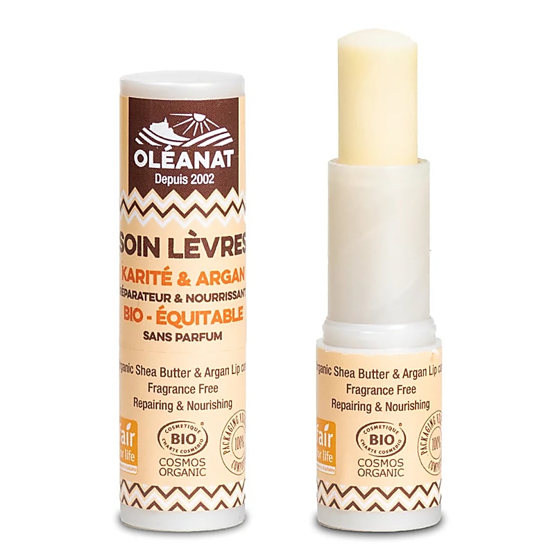 Oléanat Shea Butter & Argan organische lippenbalsem - set van 2 stuks - 4,5 g
