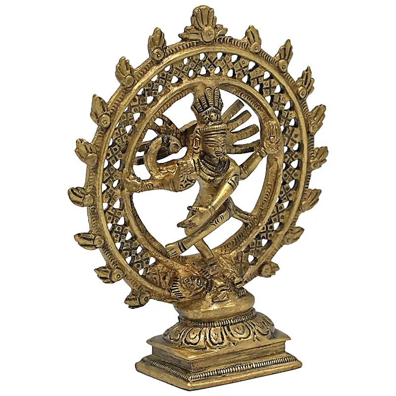 Shiva Nataraj Prás Fáinne Dúbailte Óir Daite - 436 G; 15 Cm