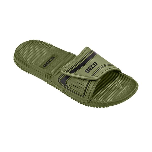 Beco Slides | Unisex | Velcro | Olive Green/black