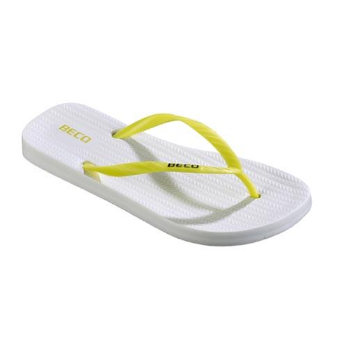 Beco Women's Flip-flops Sunshine | White/yellow