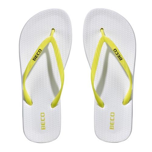 Beco Women's Flip-flops Sunshine | White/yellow