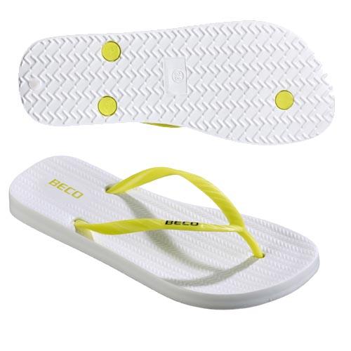 Beco Women's Flip-flops Sunshine | White/yellow