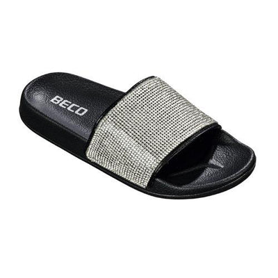 Beco Women's Slides With Rhinestones | Black