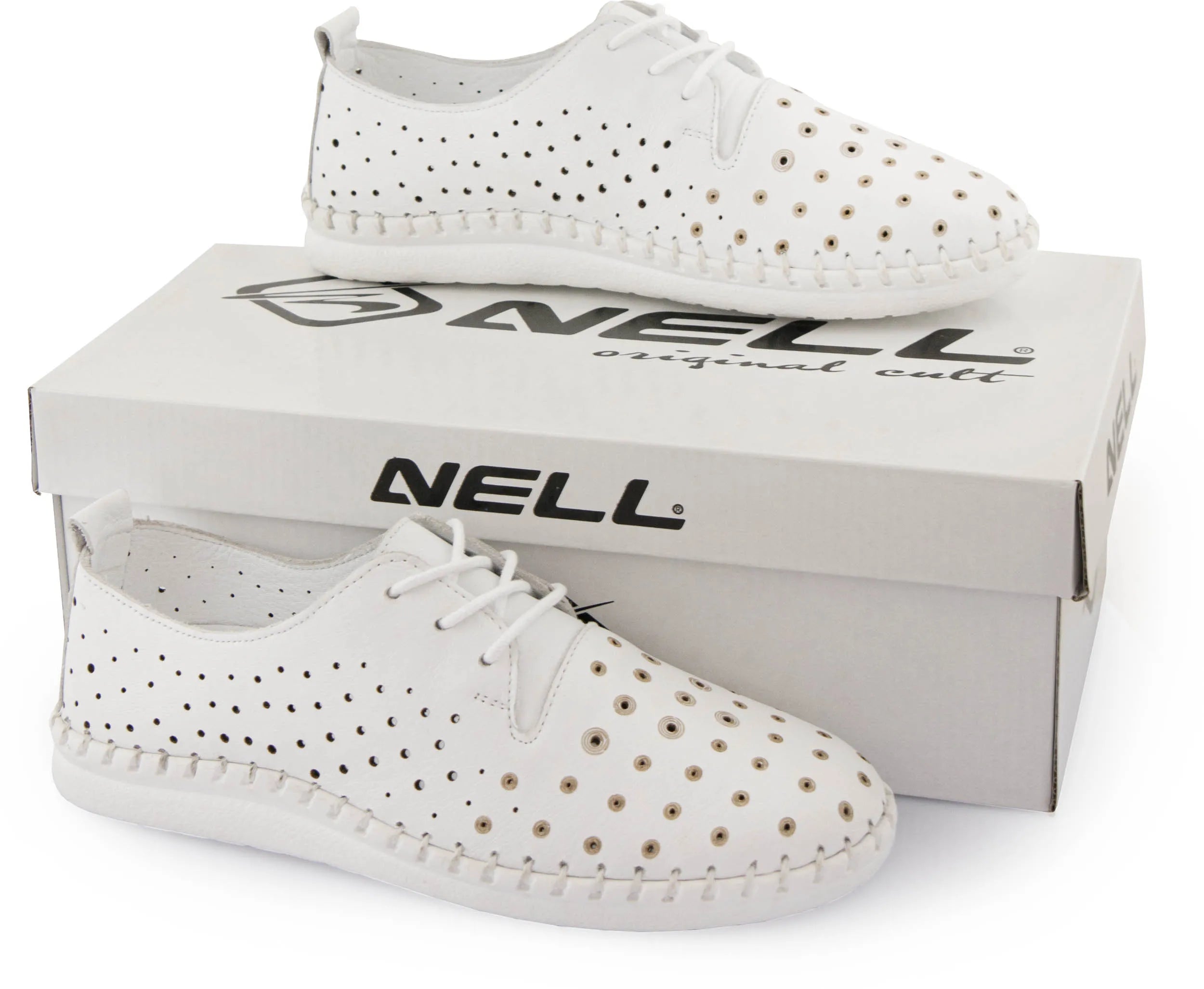 Női bőr nyári cipő Nell White