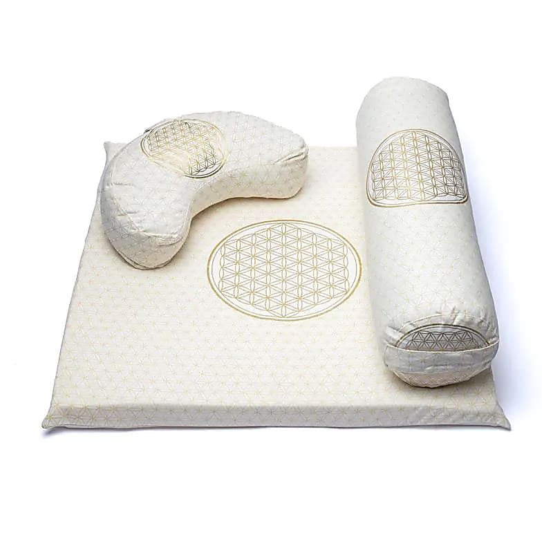 Meditation Set 4 Flower Of Life Organic Cotton (ocs) - 65x65cm; 3750g