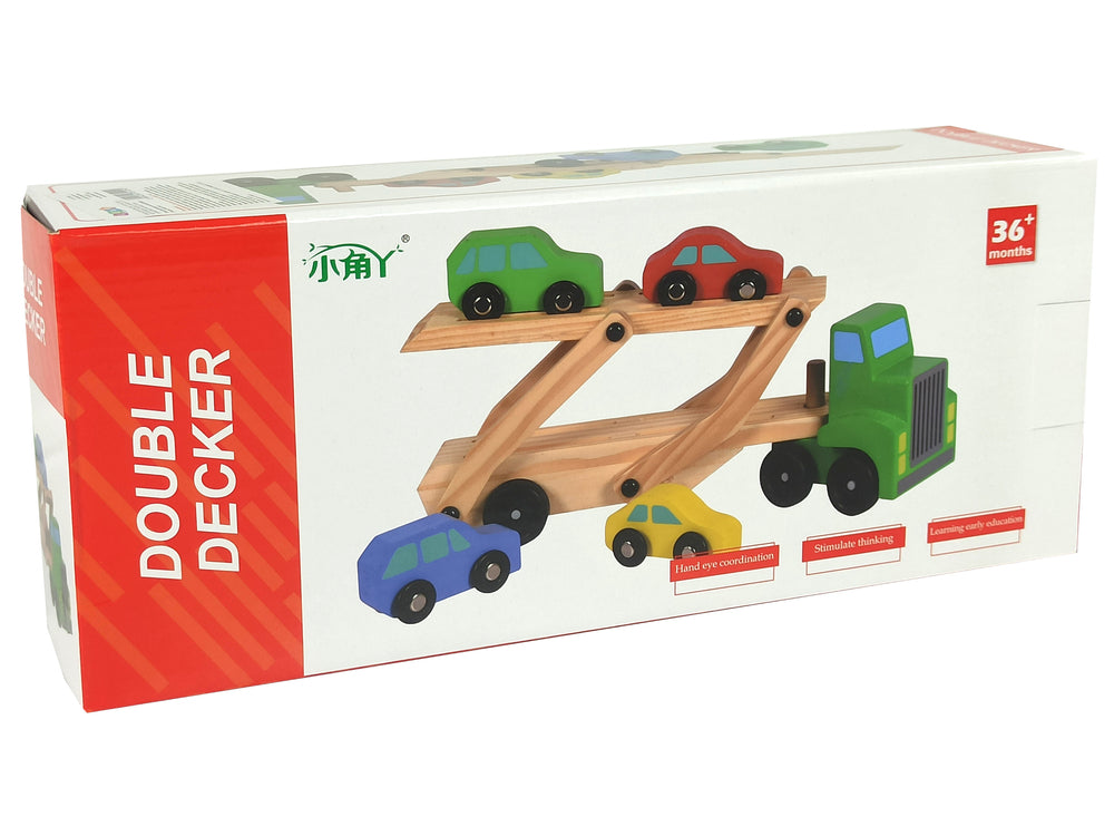 Wooden Green Truck With Trucks Blocks