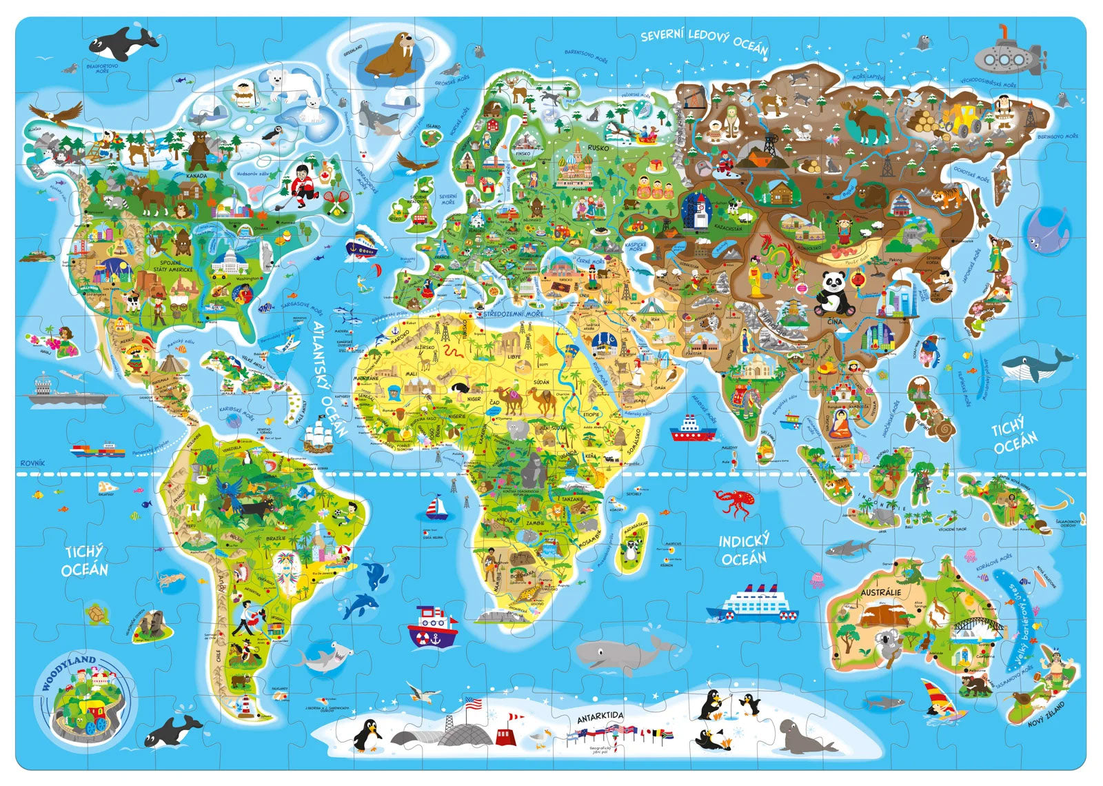 Puzzle Mapa sveta 160 ks Cz