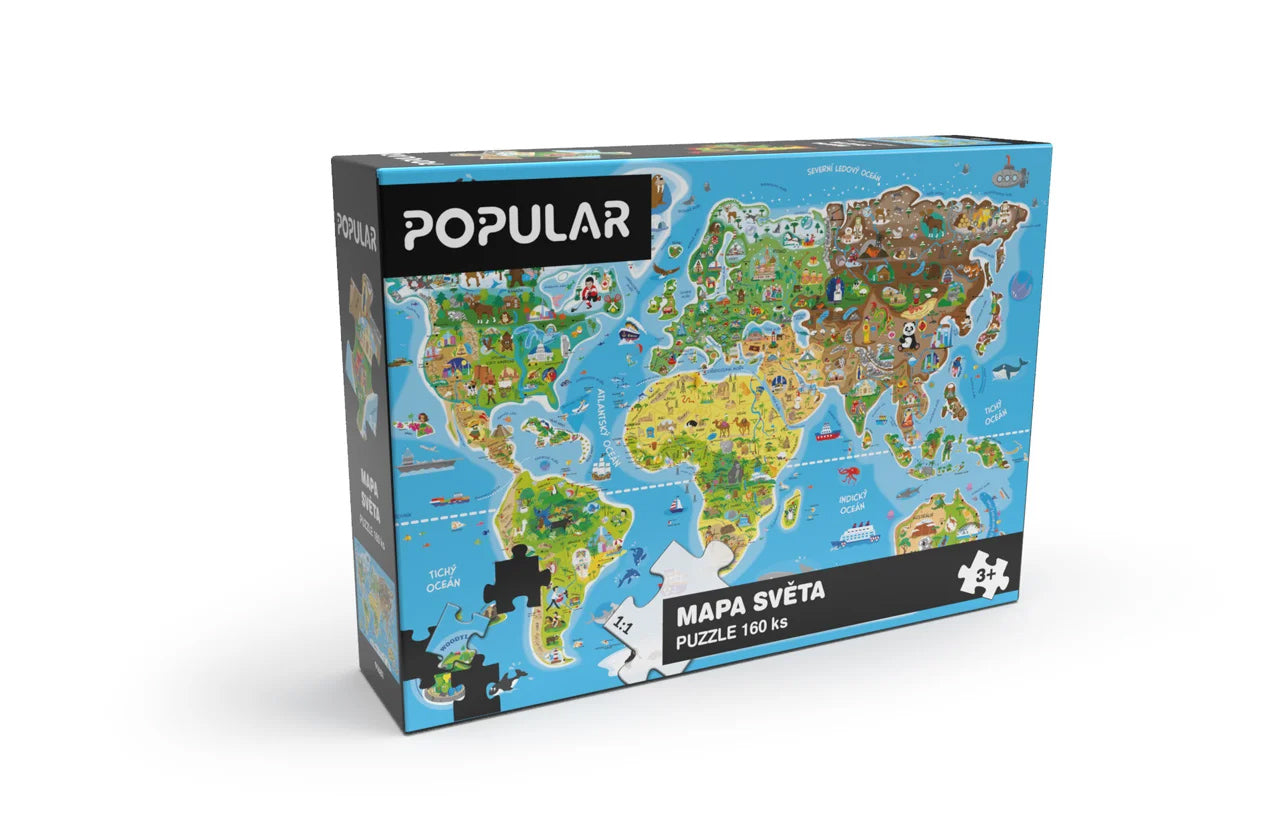 Puzzle Mapa sveta 160 ks Cz