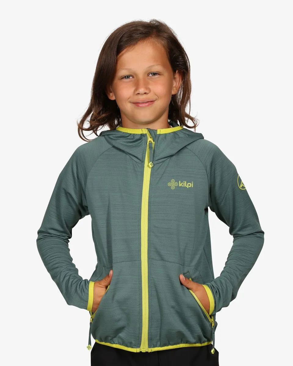 Chlapčenská ľahká mikina s kapucňou kilpi memphis-jb zelená 152