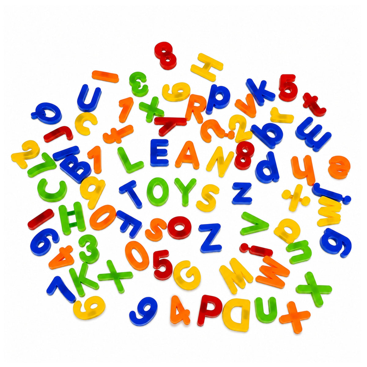Magnetische letters en cijfers in een potalfabet van 78 elementen