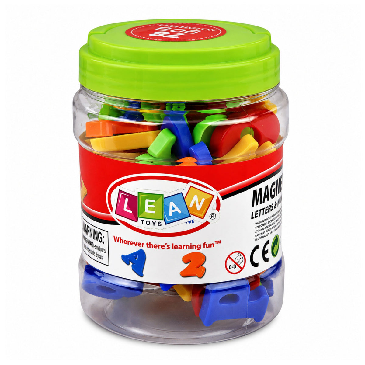 Magnetische letters en cijfers in een potalfabet van 78 elementen