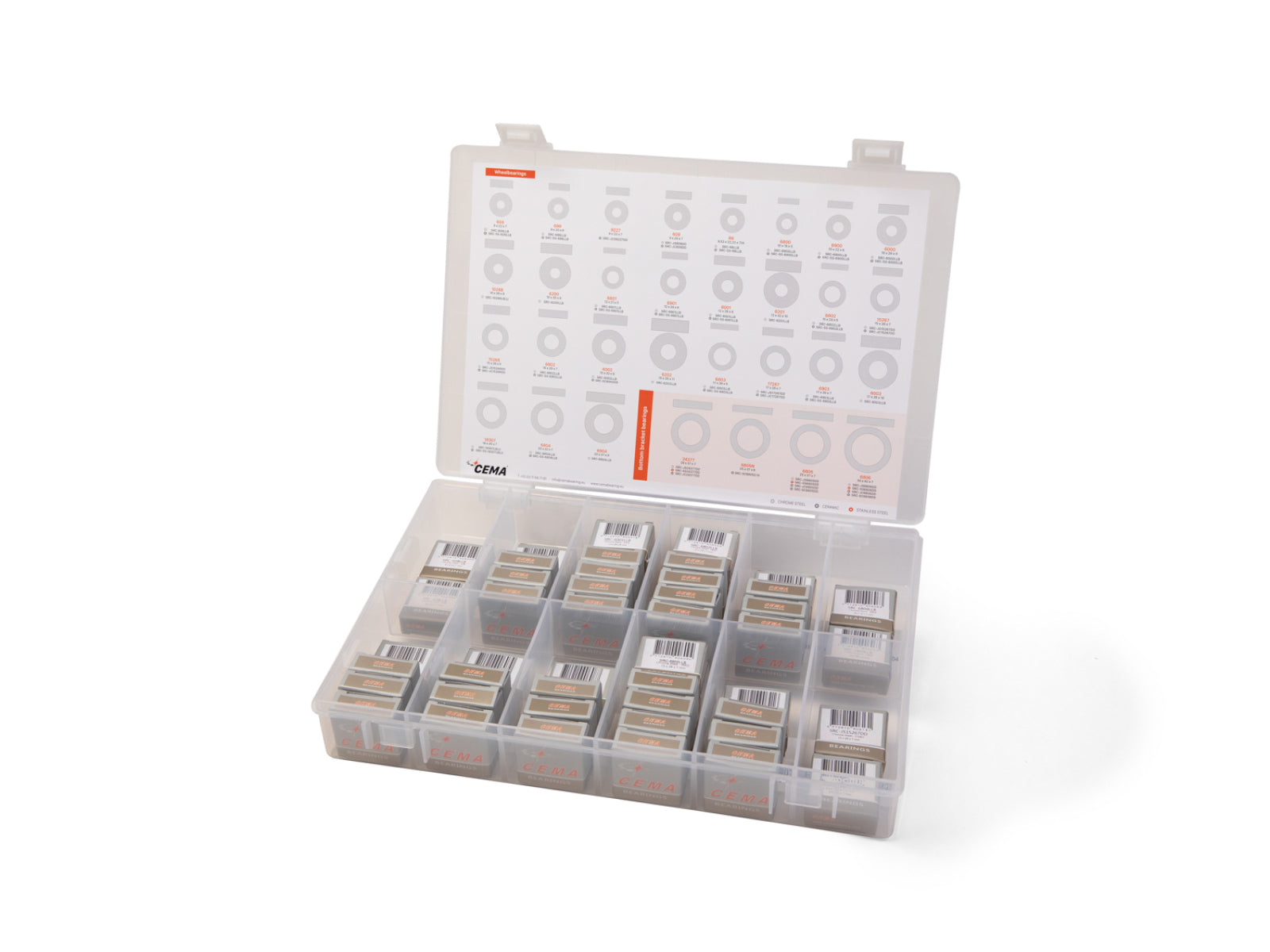 Cema Bearing Box For Hubs Assorted 50 Pieces