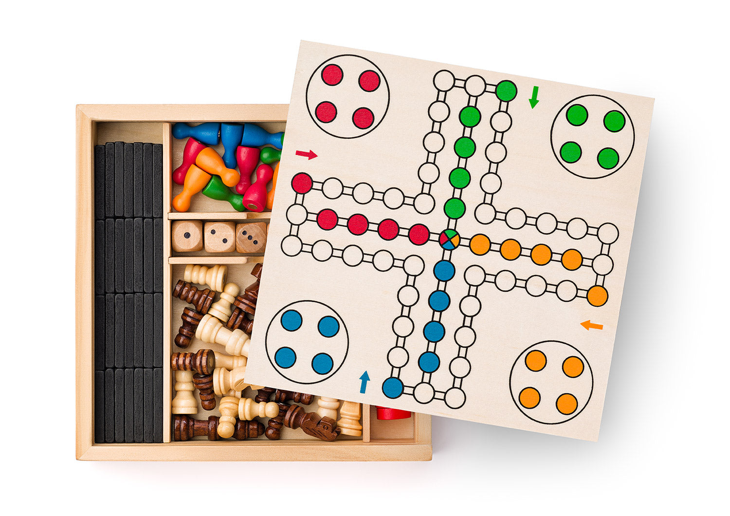 Chess & Ludo & Checkers & 6 Dice &domino