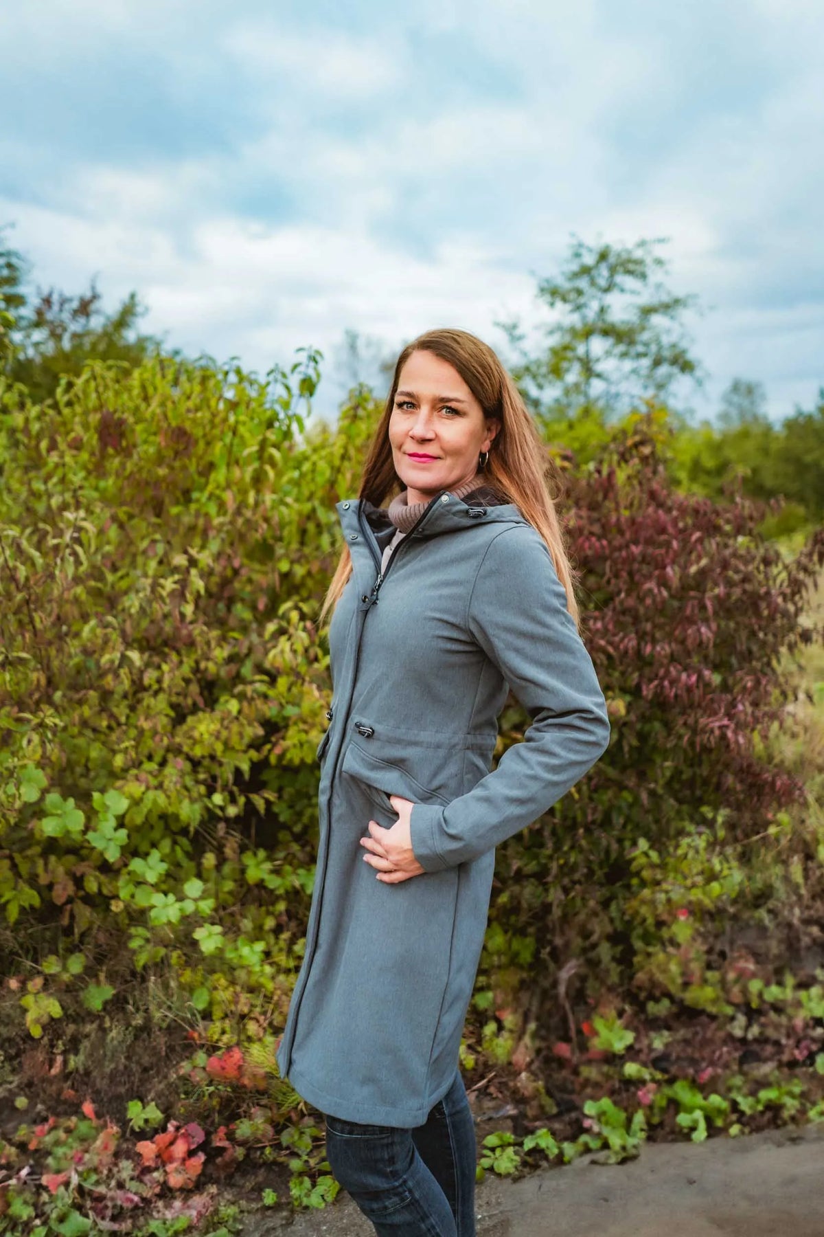 Damen Softshellmantel Loap Lunara Dunkelgrau