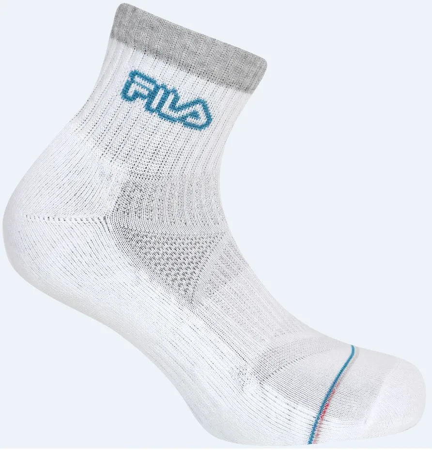 Fila meias fitness quarter pack 3 branco-cinza 35-38