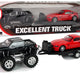 Set Of Vehicles Black Monster Truck White Caravan 58 Cm