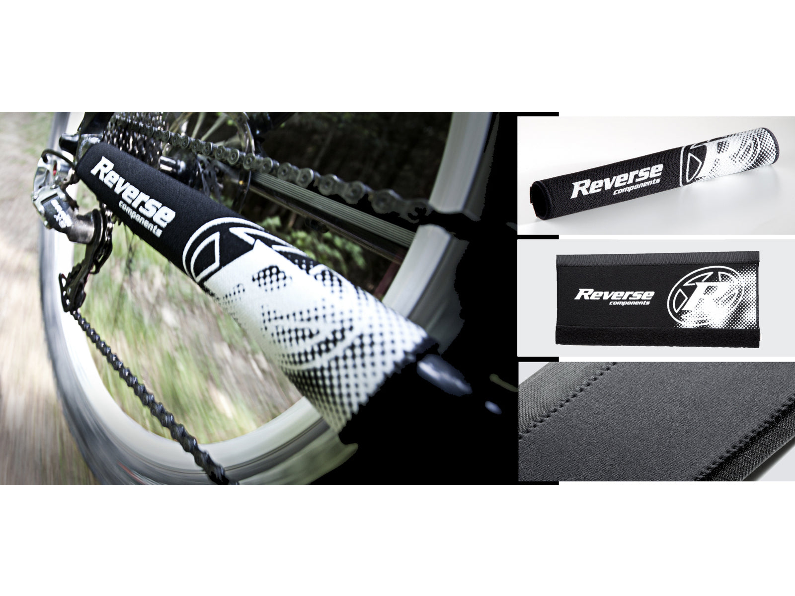 Reverse Chainstay Protector Neoprene Black-white