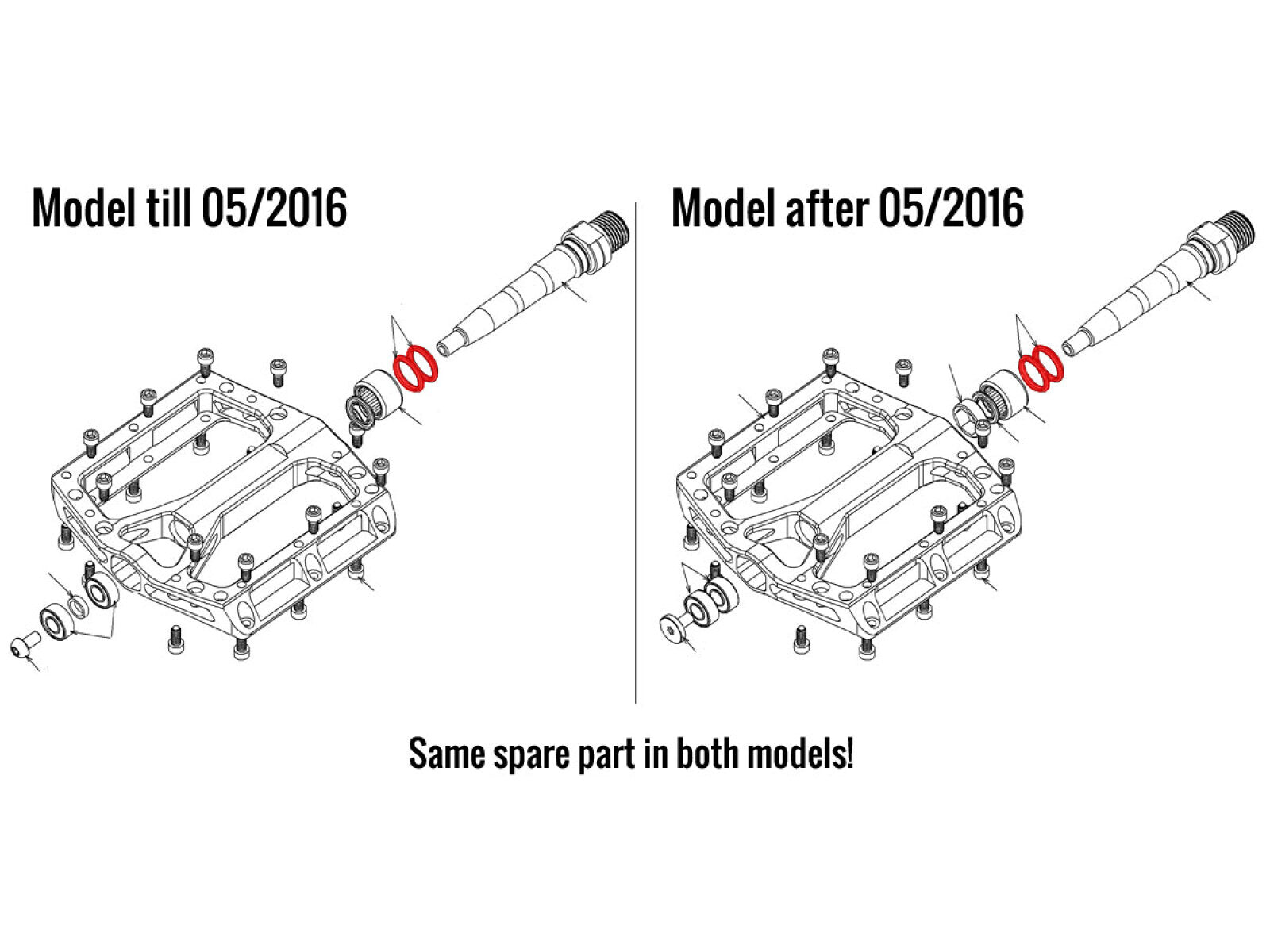 Reverse Outer Pedal Seal For Black One Pedal