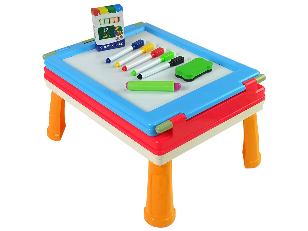 3-in-1 Magnetic-chalk Board Blue Table For Games