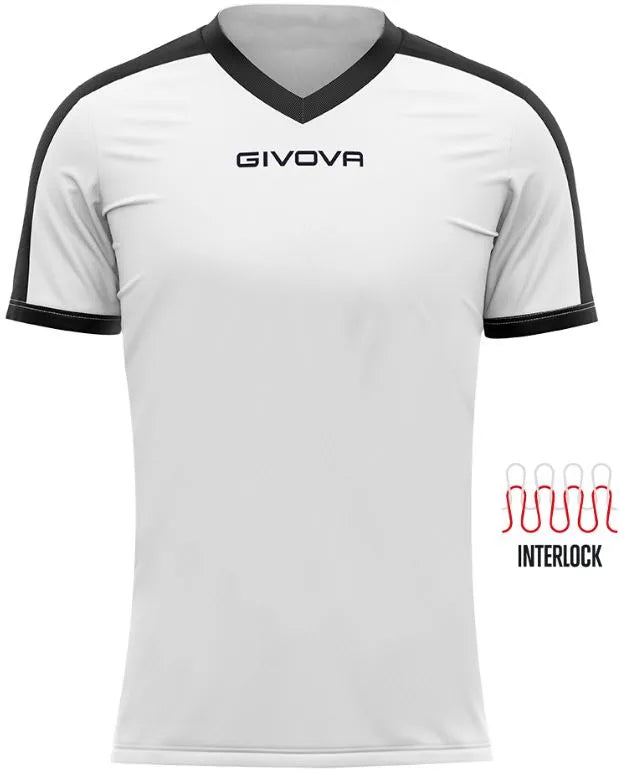 Sports T-shirt Givova Revolution Black-white White 2xl