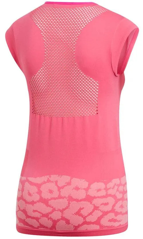 Camiseta feminina adidas stella mccartney quadra de tênis rosa xs