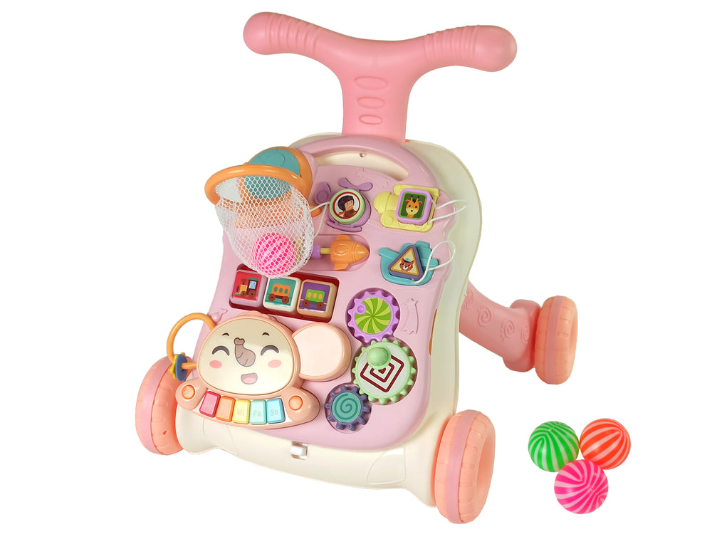 Interactive Pusher Walker Table 2in1 Pink