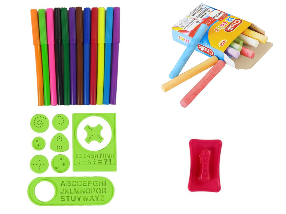 Double-sided Magnetic Chalkboard Blue And Red Templates
