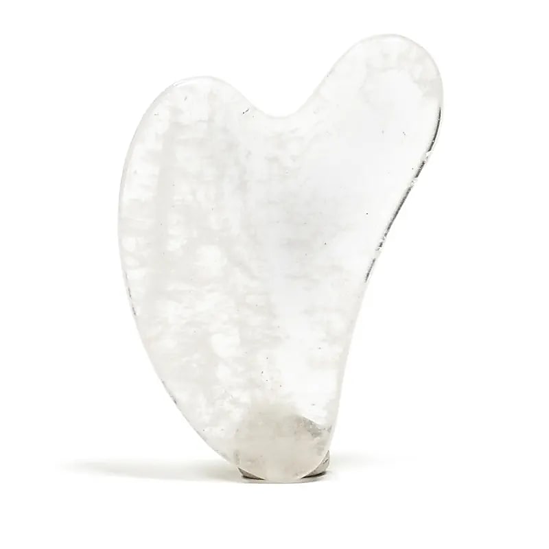 Clear Quartz Gua Sha Massage Stone --set Of 2 Pcs - 40g; 8 Cm