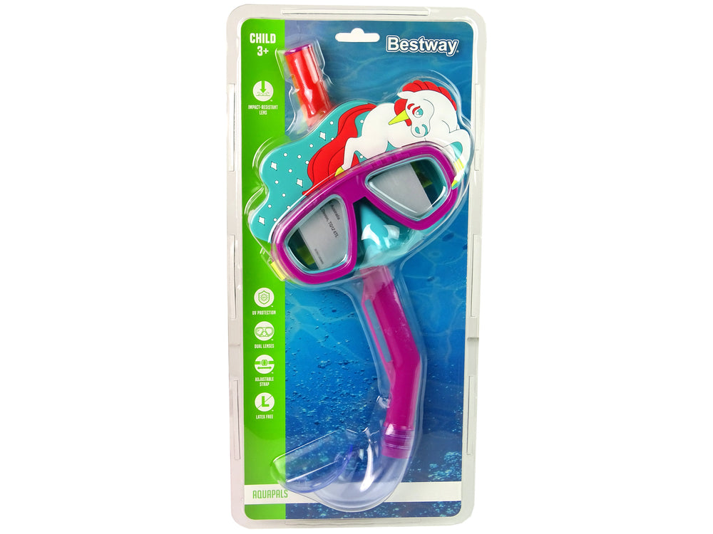 Pink Bestway Diving Mask With Pet Tube 24059