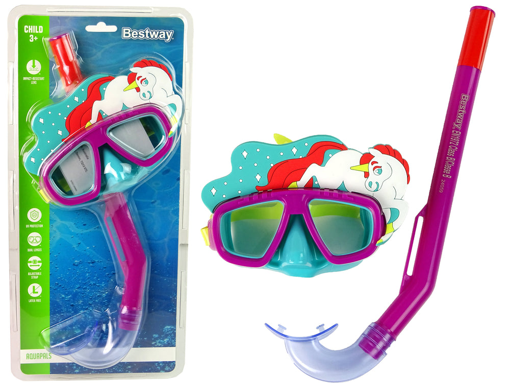 Pink Bestway Diving Mask With Pet Tube 24059