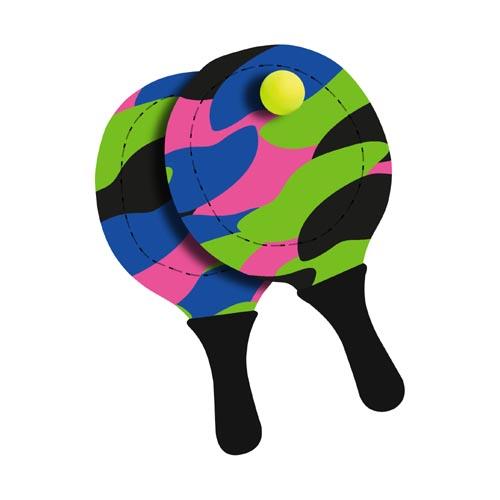 Beco -sealife® Neoprene Beach Tennis Set | Black/green/pink/blue