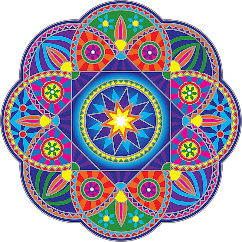 Sunseal Decal Sunburst Mandala --set Of 2 Pcs - 13.5 Cm