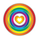 Стикер за прозорец Rainbow Heart --комплект от 2 бр. - 14 см