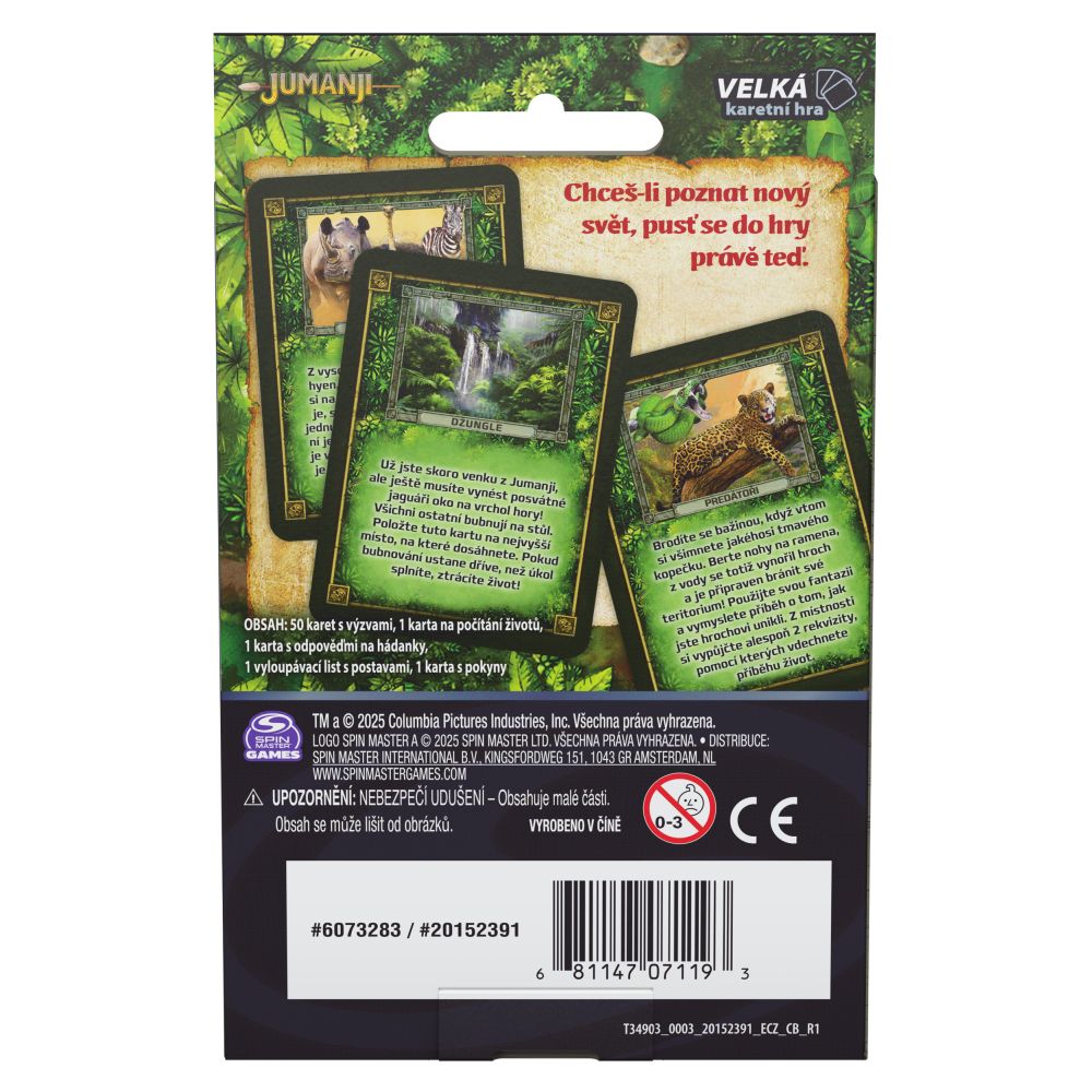 Jmj Jml Jumanji Jumbo Cárta Cluiche Ecz6pk