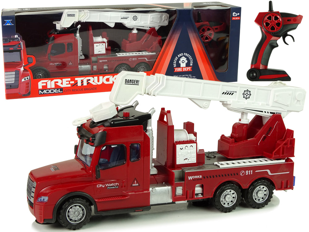 Remote Control Fire Truck Remote Control 2.4g Lights Sounds Red