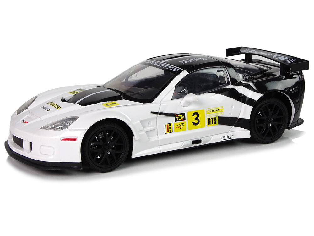 Racing Sports Car R/c 1:18 Corvette C6.r White 2.4 G Lights