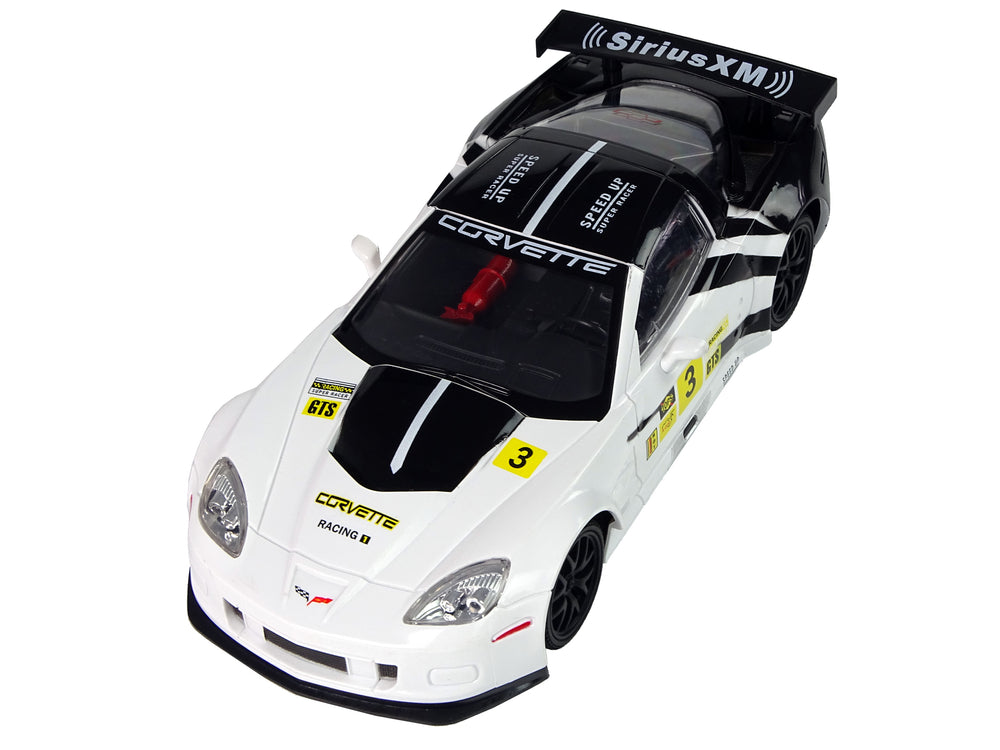 Racing Sports Car R/c 1:18 Corvette C6.r White 2.4 G Lights